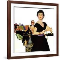 Auctioned Bride - Saturday Evening Post "Men at the Top", October 16, 1954 pg.34-Coby Whitmore-Framed Giclee Print