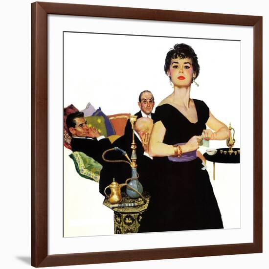 Auctioned Bride - Saturday Evening Post "Men at the Top", October 16, 1954 pg.34-Coby Whitmore-Framed Giclee Print