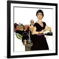 Auctioned Bride - Saturday Evening Post "Men at the Top", October 16, 1954 pg.34-Coby Whitmore-Framed Giclee Print