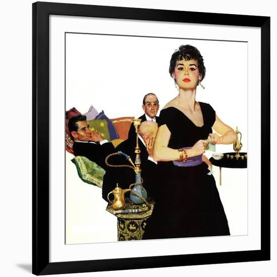 Auctioned Bride - Saturday Evening Post "Men at the Top", October 16, 1954 pg.34-Coby Whitmore-Framed Giclee Print