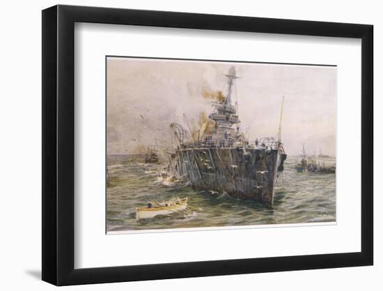 Audacious' One of the Most Powerful Members of the Allied Fleet is Sunk by a German Mine-William Lionel Wyllie-Framed Photographic Print