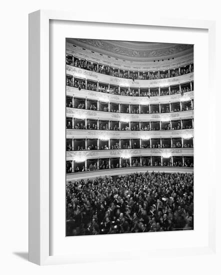 Audience at Performance at La Scala Opera House-Alfred Eisenstaedt-Framed Photographic Print