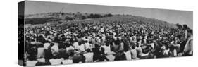 Audience at Woodstock Music Festival-John Dominis-Stretched Canvas