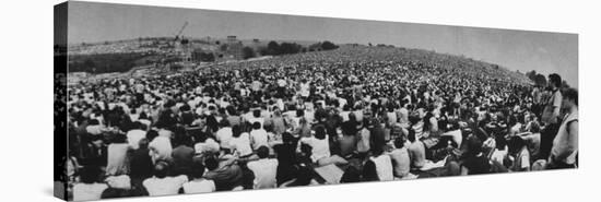 Audience at Woodstock Music Festival-John Dominis-Stretched Canvas