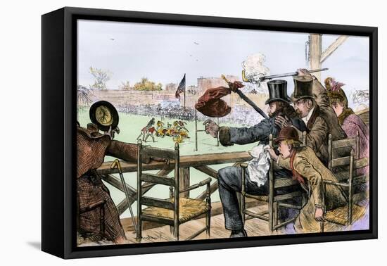 Audience Enjoying a College Football Game, 1880s-null-Framed Stretched Canvas