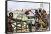 Audience Enjoying a College Football Game, 1880s-null-Framed Stretched Canvas