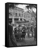 Audience Enjoying the Vienna Philharmonic Orchestra Performing an Outdoor Mozart Concert-null-Framed Stretched Canvas