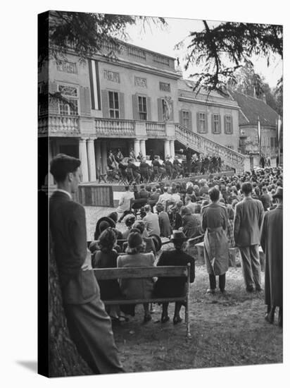 Audience Enjoying the Vienna Philharmonic Orchestra Performing an Outdoor Mozart Concert-null-Stretched Canvas