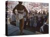 Audience Gathers to Watch a Dancer in a Two-Piece Costume at the Iowa State Fair, 1955-John Dominis-Stretched Canvas