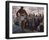 Audience Gathers to Watch a Dancer in a Two-Piece Costume at the Iowa State Fair, 1955-John Dominis-Framed Photographic Print