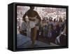 Audience Gathers to Watch a Dancer in a Two-Piece Costume at the Iowa State Fair, 1955-John Dominis-Framed Stretched Canvas