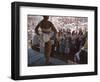 Audience Gathers to Watch a Dancer in a Two-Piece Costume at the Iowa State Fair, 1955-John Dominis-Framed Photographic Print