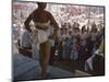 Audience Gathers to Watch a Dancer in a Two-Piece Costume at the Iowa State Fair, 1955-John Dominis-Mounted Photographic Print