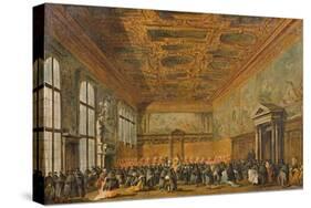 Audience Granted by the Doge of Venice in the College Room of Doge's Palace, C.1766-70-Francesco Guardi-Stretched Canvas