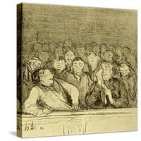 Audience in the Gallery-Honore Daumier-Stretched Canvas