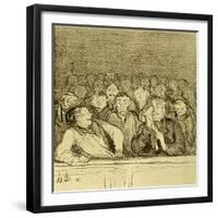 Audience in the Gallery-Honore Daumier-Framed Giclee Print