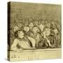 Audience in the Gallery-Honore Daumier-Stretched Canvas