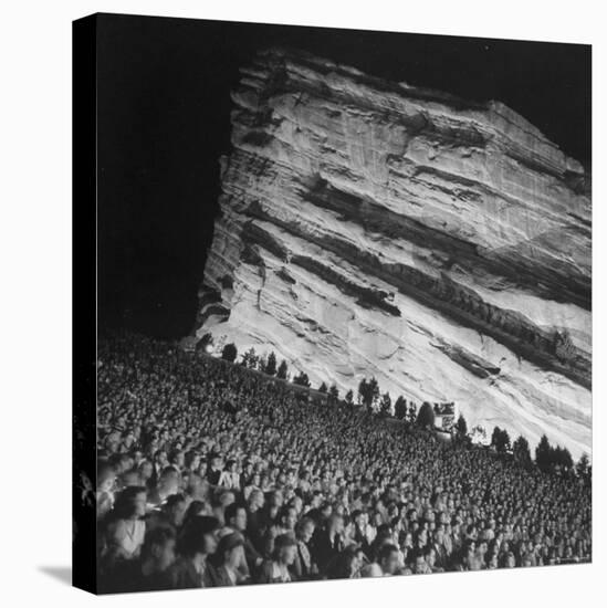 Audience Members Enjoying the Natural Acoustics of the Red Rocks Amphitheater During a Concert-John Florea-Stretched Canvas
