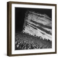 Audience Members Enjoying the Natural Acoustics of the Red Rocks Amphitheater During a Concert-John Florea-Framed Photographic Print