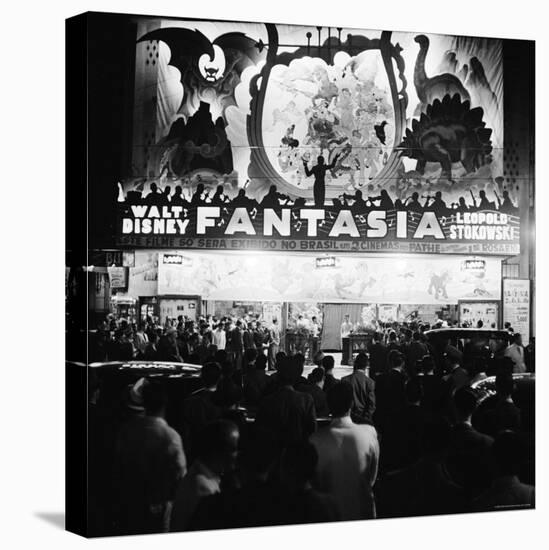 Audiences Gathered Outside Theater For the Brazilian Premiere of Walt Disney's "Fantasia"-Hart Preston-Stretched Canvas