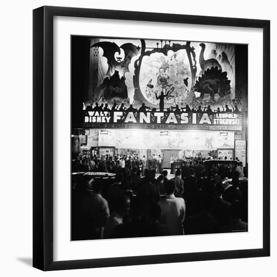 Audiences Gathered Outside Theater For the Brazilian Premiere of Walt Disney's "Fantasia"-Hart Preston-Framed Photographic Print