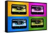 Audio Cassette Tapes Bright Pop Art Print Poster-null-Framed Stretched Canvas