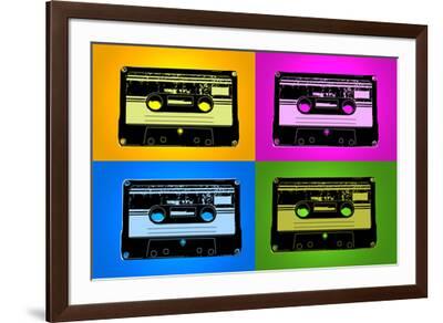 Audio Cassette Tapes Bright Pop--Framed Art Print
