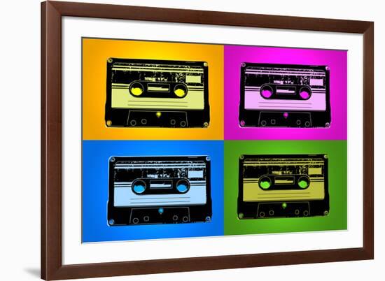 Audio Cassette Tapes Bright Pop-null-Framed Art Print