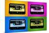 Audio Cassette Tapes Bright Pop-null-Mounted Art Print