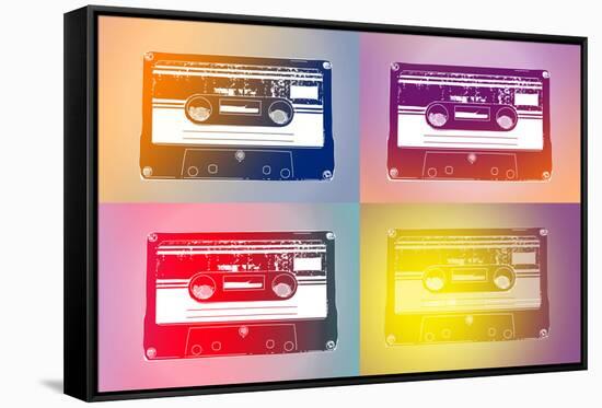 Audio Cassette Tapes Flash Pop Art Print Poster-null-Framed Stretched Canvas