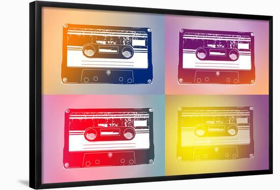 Audio Cassette Tapes Flash Pop Art Print Poster-null-Framed Poster