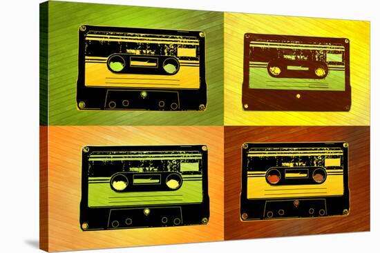 Audio Cassette Tapes Pop Art Print Poster-null-Stretched Canvas