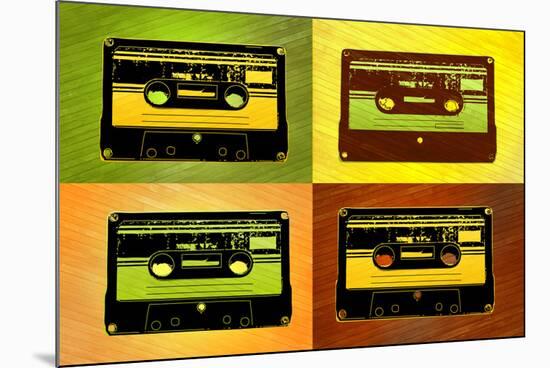 Audio Cassette Tapes Pop Art Print Poster-null-Mounted Poster