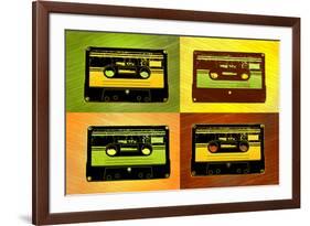 Audio Cassette Tapes Pop-null-Framed Art Print