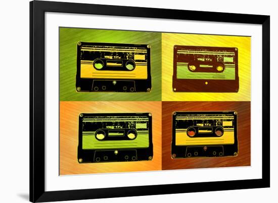 Audio Cassette Tapes Pop-null-Framed Art Print