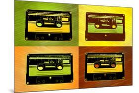 Audio Cassette Tapes Pop-null-Mounted Art Print