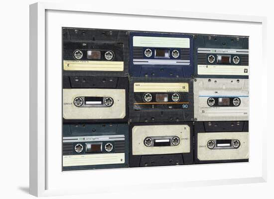 Audio Cassettes. Retro Background-Krasovski Dmitri-Framed Photographic Print