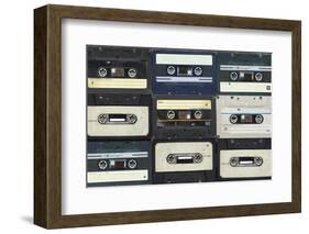 Audio Cassettes. Retro Background-Krasovski Dmitri-Framed Photographic Print