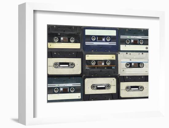 Audio Cassettes. Retro Background-Krasovski Dmitri-Framed Photographic Print