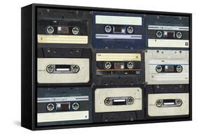 Audio Cassettes. Retro Background-Krasovski Dmitri-Framed Stretched Canvas