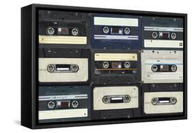 Audio Cassettes. Retro Background-Krasovski Dmitri-Framed Stretched Canvas