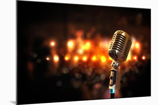 Audio Microphone Retro Style-Sergey Nivens-Mounted Art Print