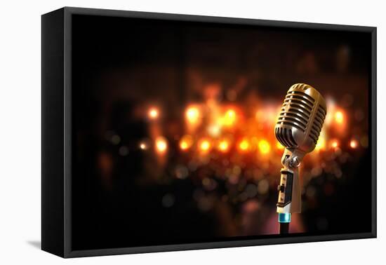 Audio Microphone Retro Style-Sergey Nivens-Framed Stretched Canvas