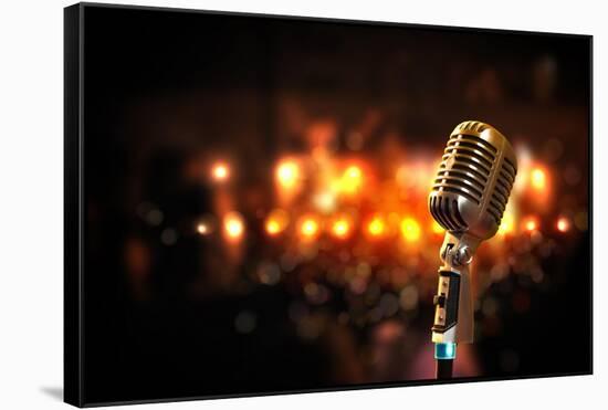 Audio Microphone Retro Style-Sergey Nivens-Framed Stretched Canvas