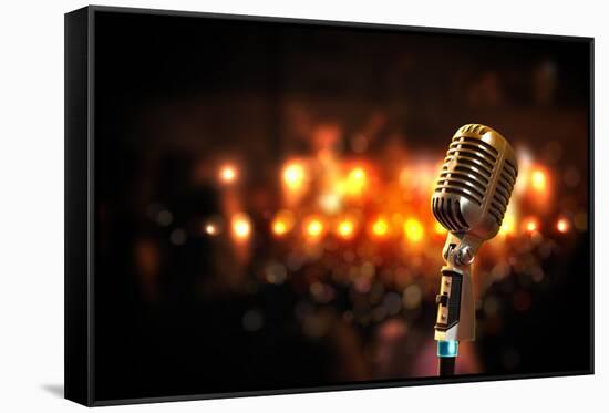 Audio Microphone Retro Style-Sergey Nivens-Framed Stretched Canvas