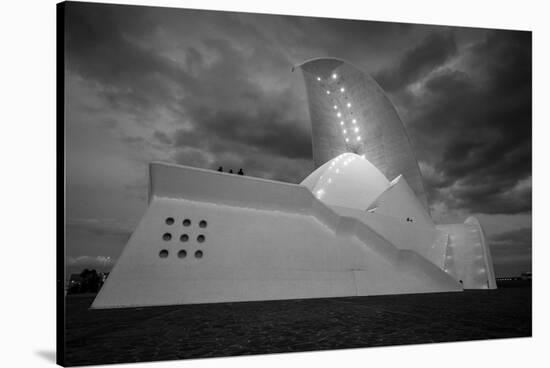 Auditorium at dusk, Auditorio De Tenerife Adan Martin, Santa Cruz de Tenerife, Tenerife, Canary...-null-Stretched Canvas