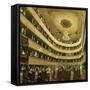 Auditorium in the "Altes Burgtheater", the old Court Theatre, replaced by a new building in 1888.-Gustav Klimt-Framed Stretched Canvas