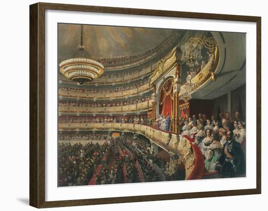 Auditorium of the Bolshoi Theatre, Moscow, Russia, 1856-Mihály Zichy-Framed Giclee Print