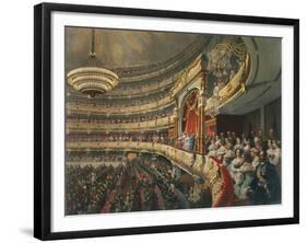 Auditorium of the Bolshoi Theatre, Moscow, Russia, 1856-Mihály Zichy-Framed Giclee Print