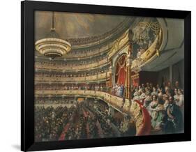 Auditorium of the Bolshoi Theatre, Moscow, Russia, 1856-Mihály Zichy-Framed Giclee Print